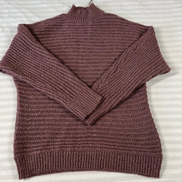 Tahari Sweater Womens Large Ribbed Mock Neck Alpaca Blend Soft Pullover Top - Picture 1 of 6